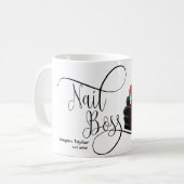 爪、 ネイルボス、ネイリスト、長い爪、 ネイル、マニキュアC コーヒーマグカップ (正面左)