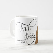 爪、 ネイルボス、ネイリスト、長い爪、 ネイル、マニキュアC コーヒーマグカップ (正面左)