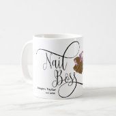 爪、 ネイルボス、ネイリスト、長い爪、 ネイル、マニキュアC コーヒーマグカップ (正面左)