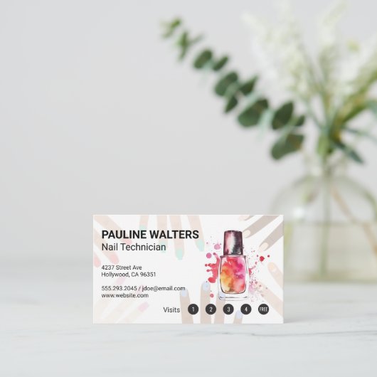 爪、 ネイルボトルとキャップ | マニキュア ロイヤリティカード (スタンド正面)