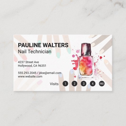 爪、 ネイルボトルとキャップ | マニキュア ロイヤリティカード (正面)