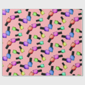 爪、 ネイルポーラカラフルンドガールズかわいらし化粧 ラッピングペーパー (フラット)