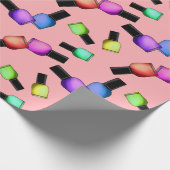 爪、 ネイルポーラカラフルンドガールズかわいらし化粧 ラッピングペーパー (角)