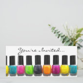 爪、 ネイルポーラカラフルンドボトル、ネイルサロン 招待状 (スタンド正面)