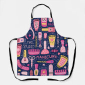 爪、 ネイルポーランスタイリッシュドボトルマニキュリストサロン エプロン (正面)
