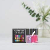 爪、 ネイルポーランドとブラシ |カラー爪、 ネイル 名刺 (スタンド正面)