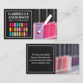 爪、 ネイルポーランドとブラシ |カラー爪、 ネイル 名刺 (正面/裏面)