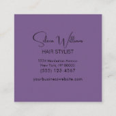 爪、 ネイルポーランドアーティスト美しいサロンサービス スクエア名刺 (裏面)