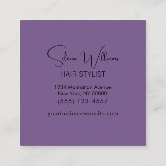 爪、 ネイルポーランドアーティスト美しいサロンサービス スクエア名刺 (裏面)