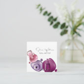 爪、 ネイルポーランドアーティスト美しいサロンサービス スクエア名刺 (スタンド正面)