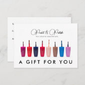 爪、 ネイルポーランドカラーセットネイルサロンギフト証明書 (正面/裏面)