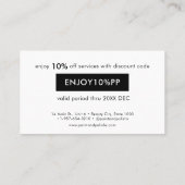 爪、 ネイルポーランドカラーセットネイルサロン割引カード 割引カード (裏面)