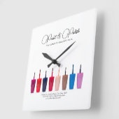 爪、 ネイルポーランドカラーセットネイルサロン スクエア壁時計 (傾斜)