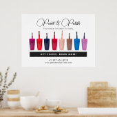 爪、 ネイルポーランドカラーセットネイルサロン ポスター (キッチン)