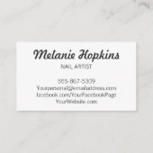 爪、 ネイルポーランドサロンスパ美しい名刺 名刺 (裏面)