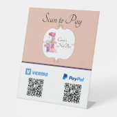 爪、 ネイルポーランドスタックスキャンでQRコードを支払う 台座サイン (正面)