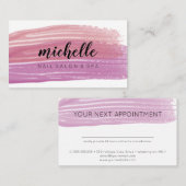 爪、 ネイルポーランドブラシネイルサロンマニキュアアポイントメント 予約カード (正面/裏面)