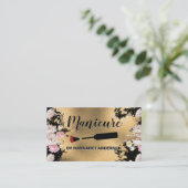 爪、 ネイルポーランドブラシ |金ゴールドと花 予約カード (スタンド正面)