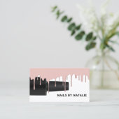 爪、 ネイルポーランドボトルバラ金ゴールドドリップマニキュリスト 名刺 (スタンド正面)