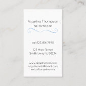 爪、 ネイルポーランドボトルブルー 名刺 (裏面)