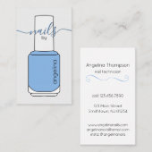 爪、 ネイルポーランドボトルブルー 名刺 (正面/裏面)