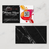 爪、 ネイルポーランドボトル注 |黒い大理石 名刺 (正面/裏面)