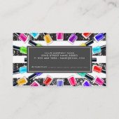 爪、 ネイルポーランドボトル | モノグラムとストライプ | アプト 予約カード (裏面)