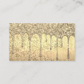 爪、 ネイルポーランドボトル | 金ゴールド金属グリッタードリップ 名刺 (裏面)