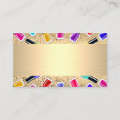 爪、 ネイルポーランドボトル | 金属金ゴールド | 金ゴールド斑点 名刺 (裏面)