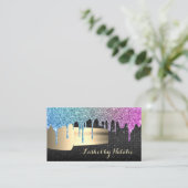 爪、 ネイルポーランドユニコーングリッタードリップスシックマニキュリスト 名刺 (スタンド正面)