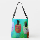 爪、 ネイルポーランド抽象芸術アート爪、 ネイルテックトートバッグ クロスボディバッグ (裏面)