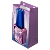 爪、 ネイルポーランド紫|青とスパークル|カスタムスパ スモールペーパーバッグ (裏面アングル)