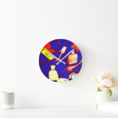 爪、 ネイルポーランド美しいショップ ラウンド壁時計 (ホーム)