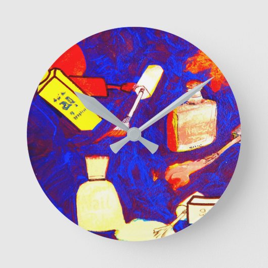 爪、 ネイルポーランド美しいショップ ラウンド壁時計 (正面)