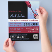 爪、 ネイルポーランド語、ネイリスト、ネイルサロン広告 チラシ (手)