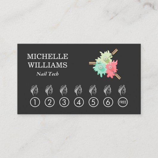 爪、 ネイルポーランド | パンチカード ロイヤリティカード (正面)