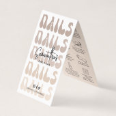 爪、 ネイルマニキュアアフターケアレトロベージュロゴ爪、 ネイルスパ 名刺 (正面)