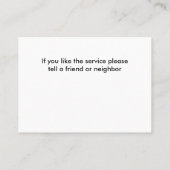 爪、 ネイルマニキュアスタイリッシュ 名刺 (裏面)