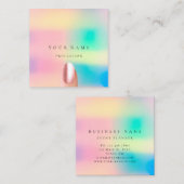 爪、 ネイルマニキュアプロフェッショナル自筆証書グラデーション スクエア名刺 (正面/裏面)