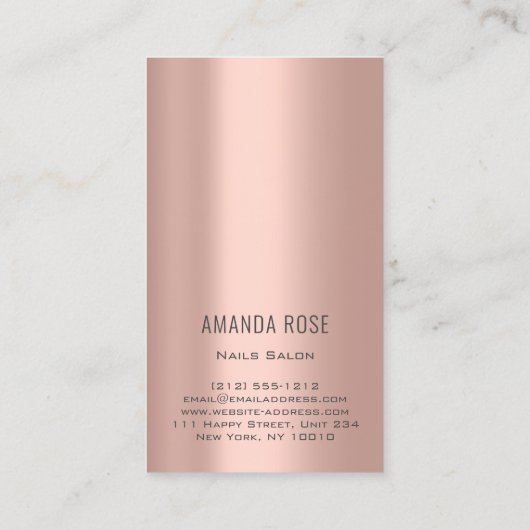 爪、 ネイルマニキュアペディキュアスキニーバラ金ゴールドプロ 名刺 (裏面)