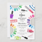 爪、 ネイルマニキュアペディキュアマニペディガールスパ誕生日 招待状 (正面)
