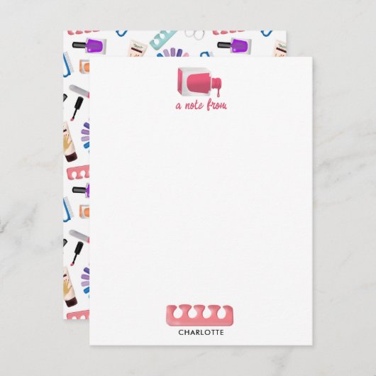 爪、 ネイルマニキュアペディキュア美しいサロン ノートカード (正面/裏面)