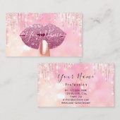 爪、 ネイルマニキュアメイクアップピンクドリップスキスリップ 名刺 (正面/裏面)