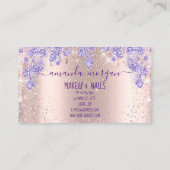 爪、 ネイルマニキュアメイクアップピンクローズドリップスグリッターリップ 名刺 (裏面)