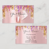 爪、 ネイルマニキュア化粧アーティストバラドリップス金ゴールドリップ 名刺 (正面/裏面)