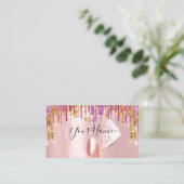 爪、 ネイルマニキュア化粧アーティストバラドリップス金ゴールドリップ 名刺 (スタンド正面)