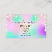 爪、 ネイルマニキュア化粧ホログラフグリッターピンキー 名刺 (裏面)