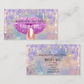 爪、 ネイルマニキュア化粧ホログラフリップグリッターキス 名刺 (正面/裏面)