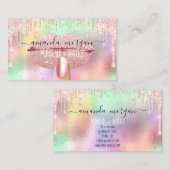 爪、 ネイルマニキュア化粧ホログラフリップグリッターバラ 名刺 (正面/裏面)