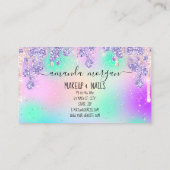 爪、 ネイルマニキュア化粧ホログラフリップグリッターブルー 名刺 (裏面)